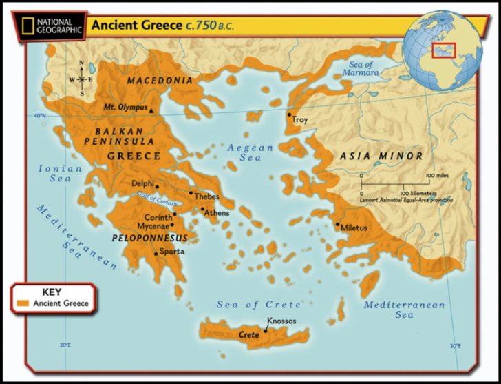 Printable Graphic Labelled Map Of Ancient Greece