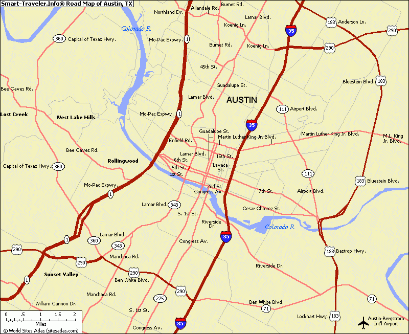 Map Of Austin Free Printable Maps