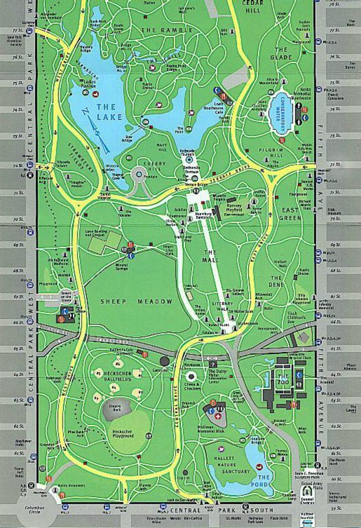 Map Of Central Park Depicting Its Many Activities Offerings Check 