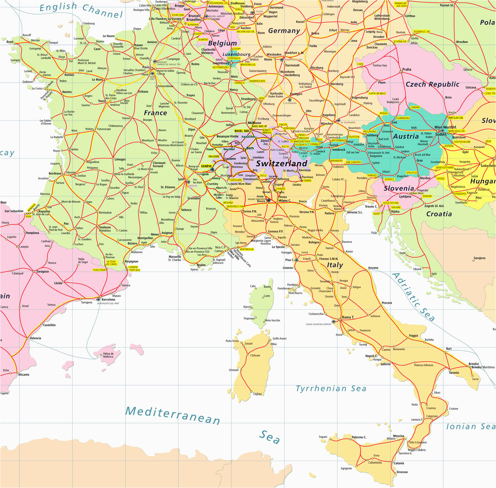 Map Of France And Italy And Switzerland Secretmuseum