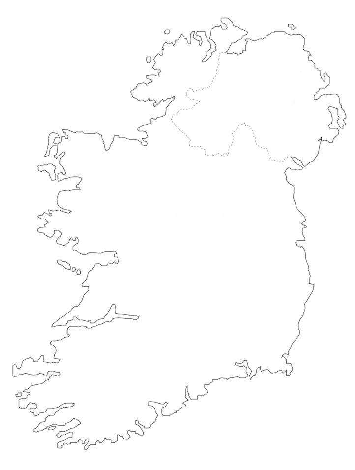 Map Of Ireland Counties Black And White