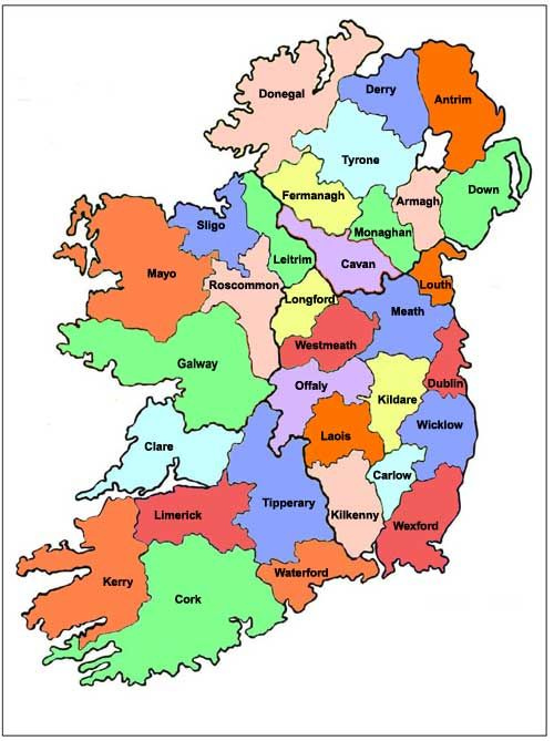 Map Of Ireland Map Of The Island Of Ireland Ireland Map Counties 