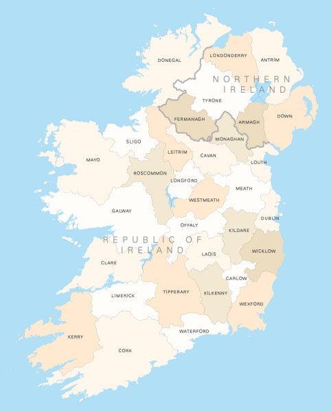 Map Of Irish Counties Royalty Free Editable Vector Map Maproom