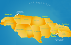 Map Of Jamaica Parishes And Capitals And Resort Areas