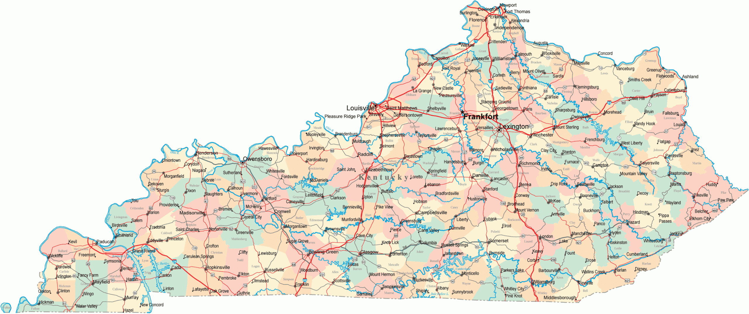 Map Of Kentucky ToursMaps