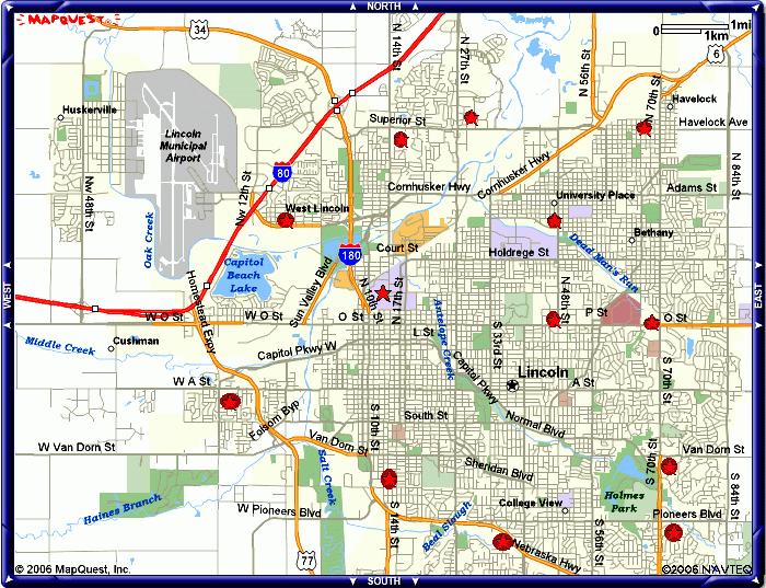 Map Of Lincoln Nebraska Travelsmaps Com 