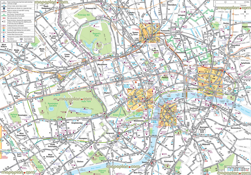 Map Of London With Tourist Attractions Download Printable Street Map 