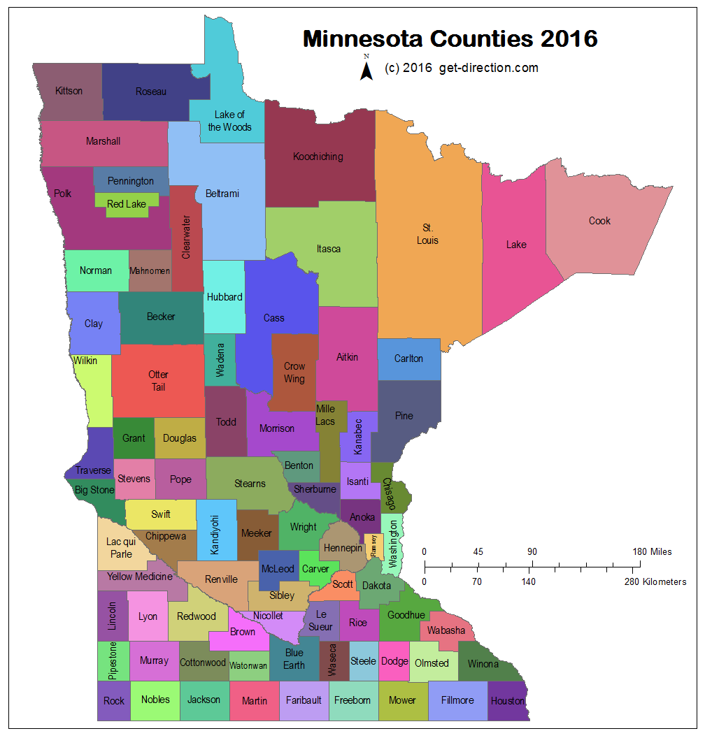 Map Of Minnesota Counties