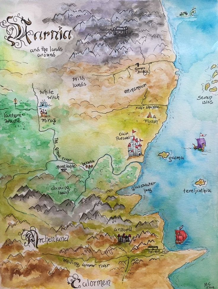 Map Of Narnia Print Printed On 8 5x11 Cardstock Etsy Map Of Narnia 