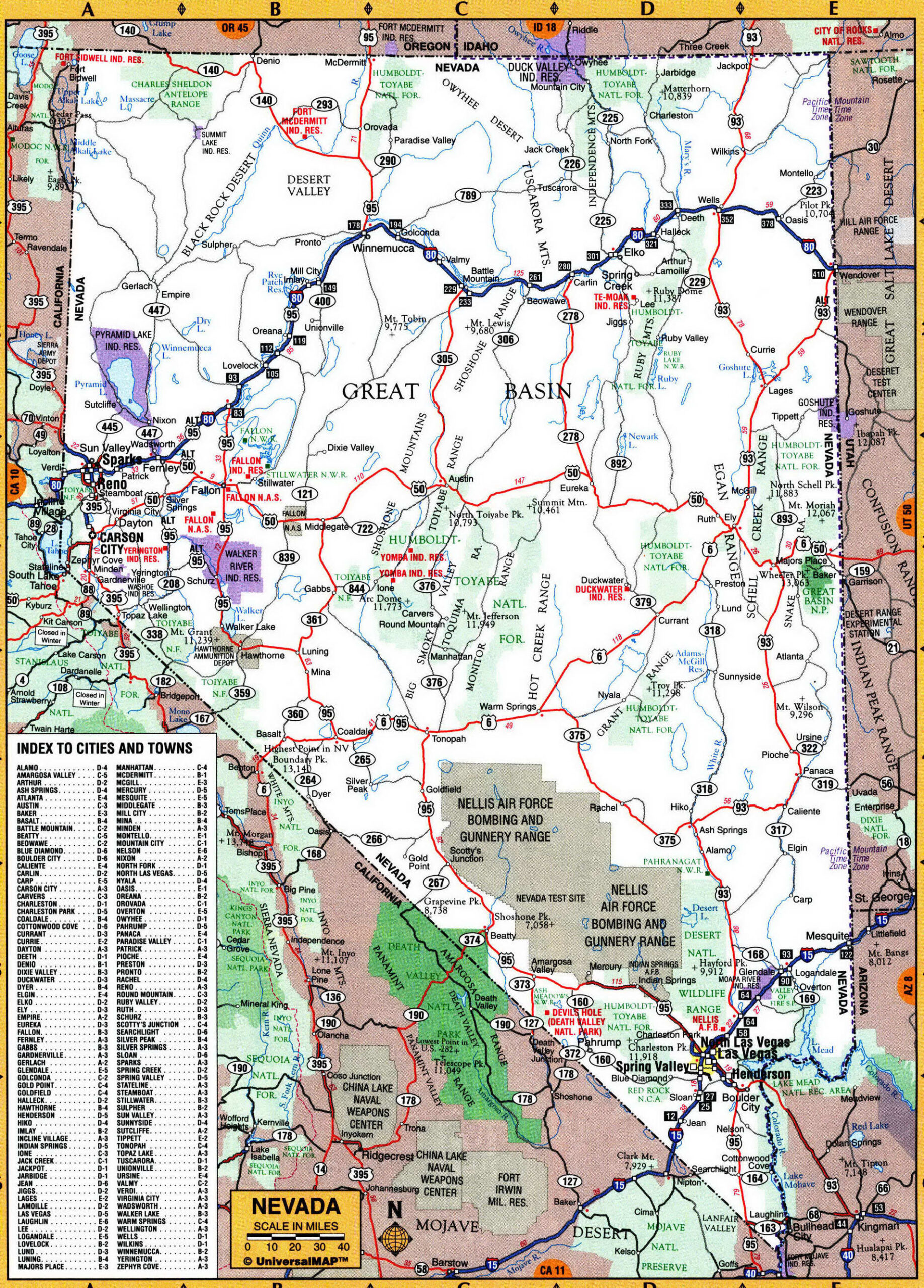 Map Of Nevada State Free Highway Road Map NV With Cities Towns Counties 
