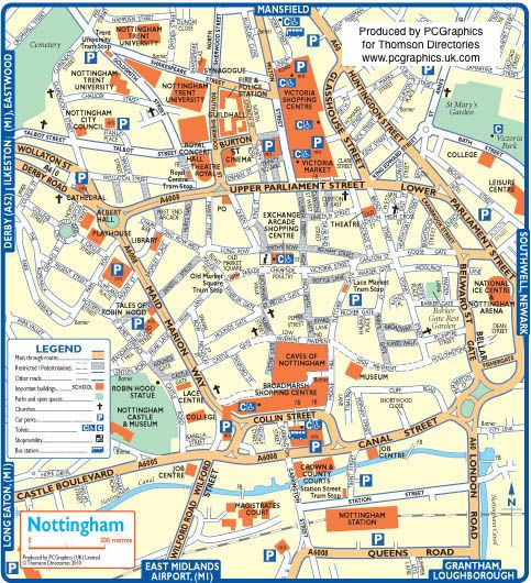 Map Of Nottingham Created In 2011 For Thomson Directories One Of 