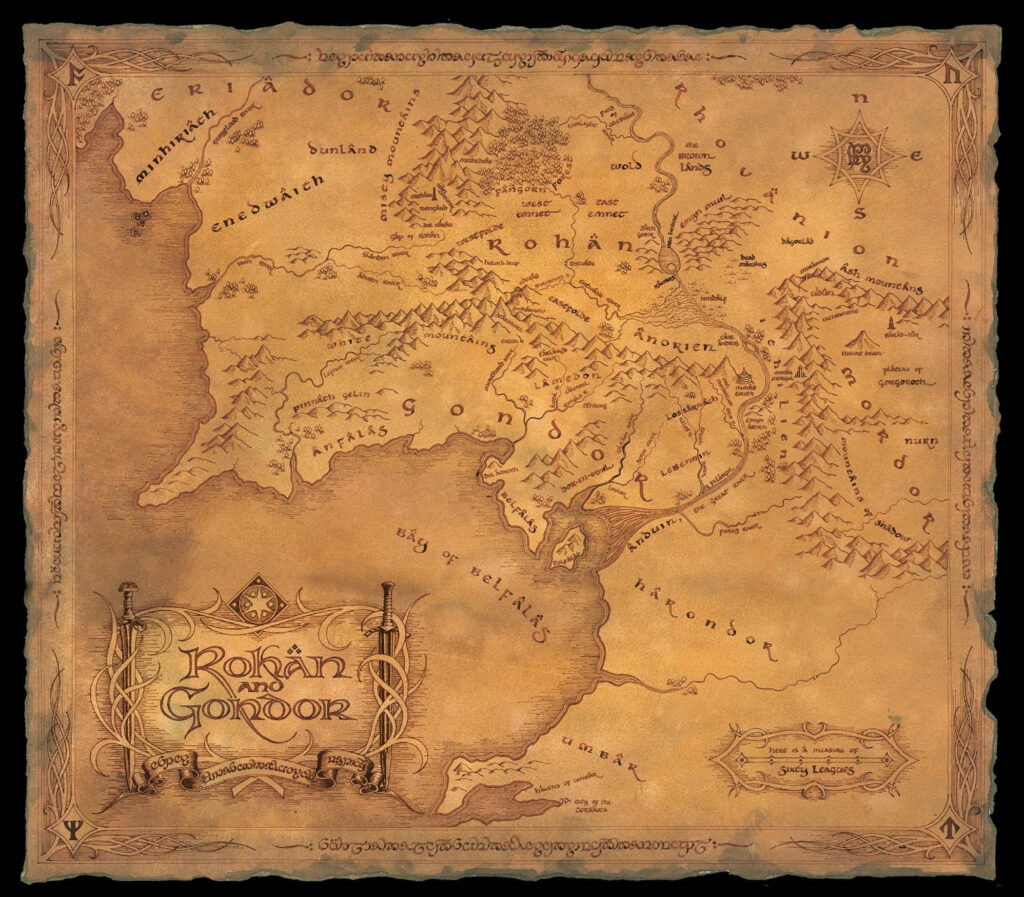 Map Of Rohan Gondor Middle Earth Map Lord Of The Rings Map Adams ...