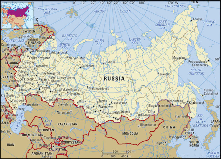 Free Printable Map Of Russia