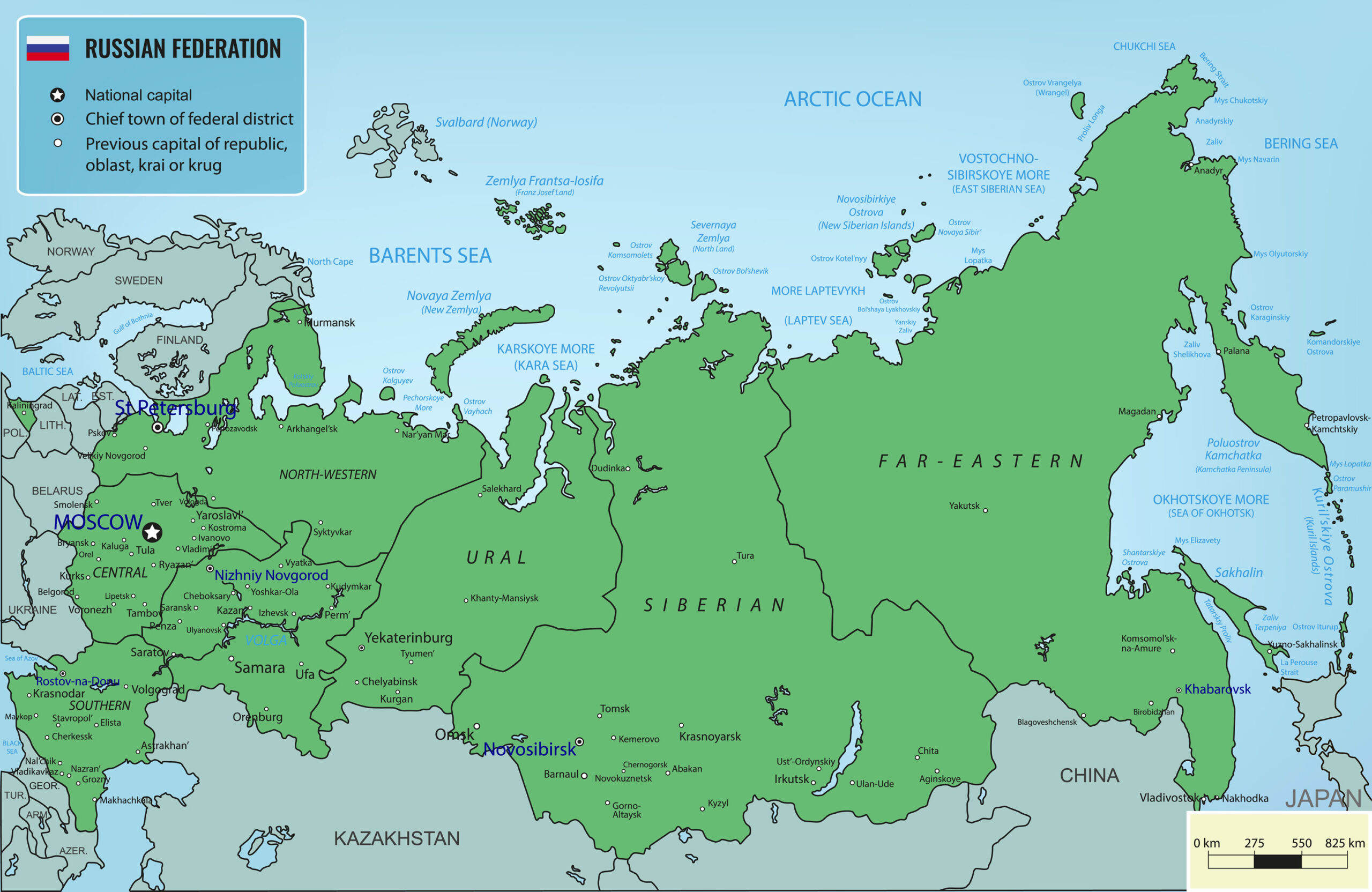 Map Of Russia Guide Of The World