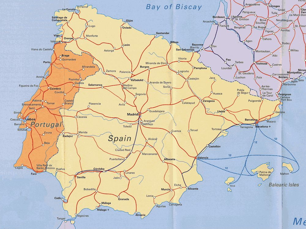 Free Printable Map Of Spain And Portugal Adams Printable Map