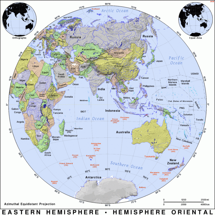 Eastern Hemisphere Map