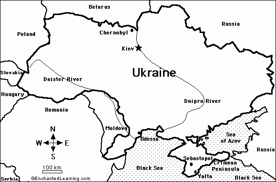 Map Of Ukraine Coloring Activity Printout EnchantedLearning