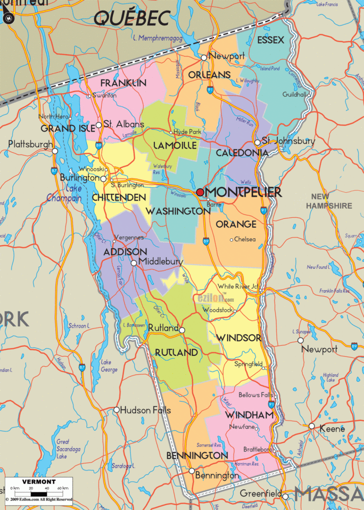 Map Of Vermont