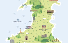 Map Of Wales Print In 2021 Wales Map Map Of Wales Uk Illustrated Map