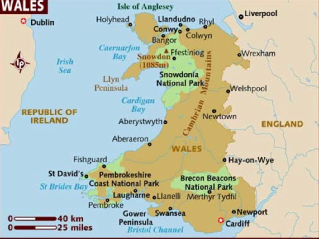 Map Of Wales Wales Map Wales England Wales Travel | Adams Printable Map