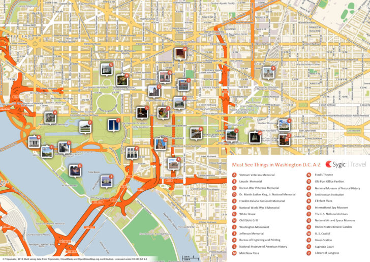 Washington Dc Map Of Attractions