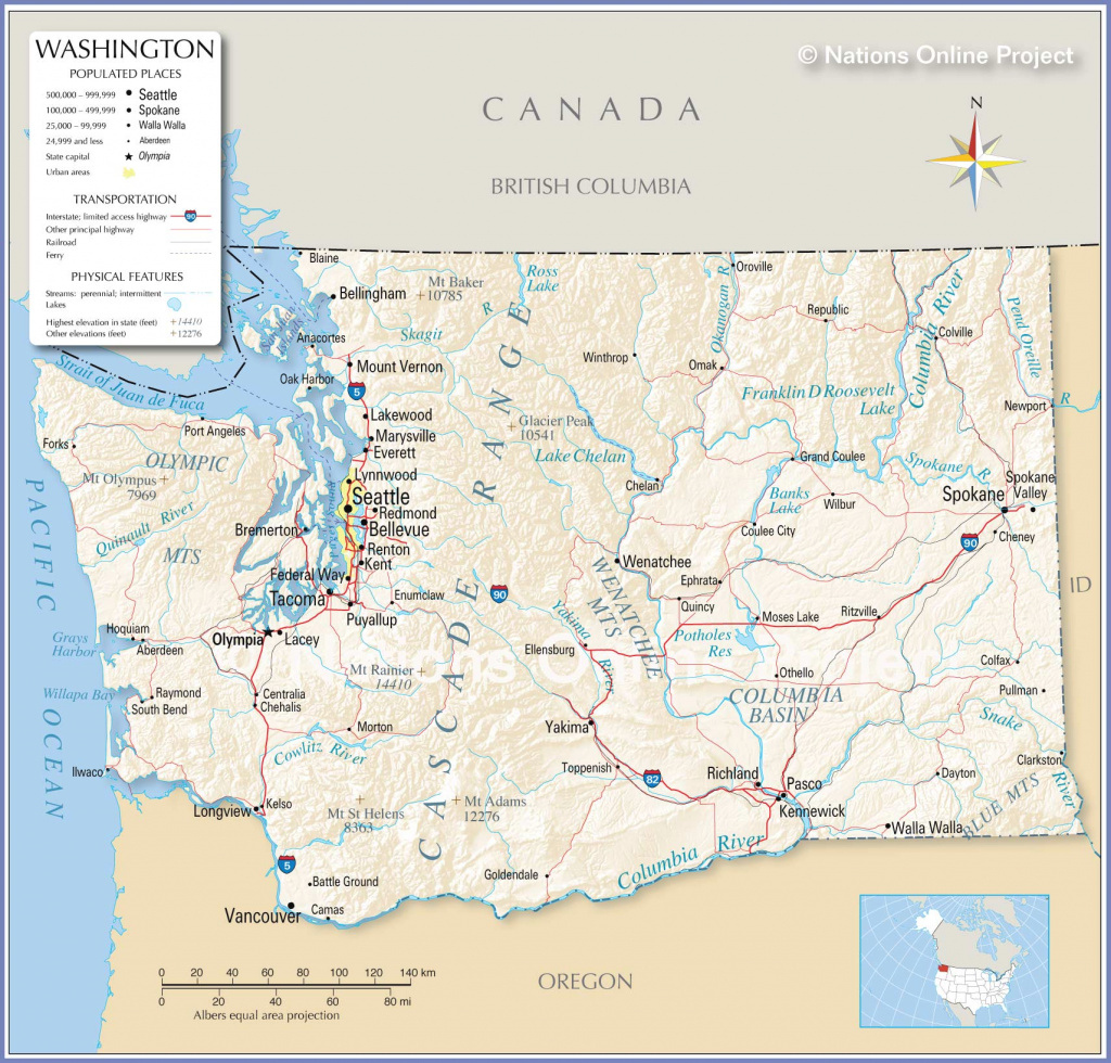 Map Of Washington State Cities And Towns Printable Map