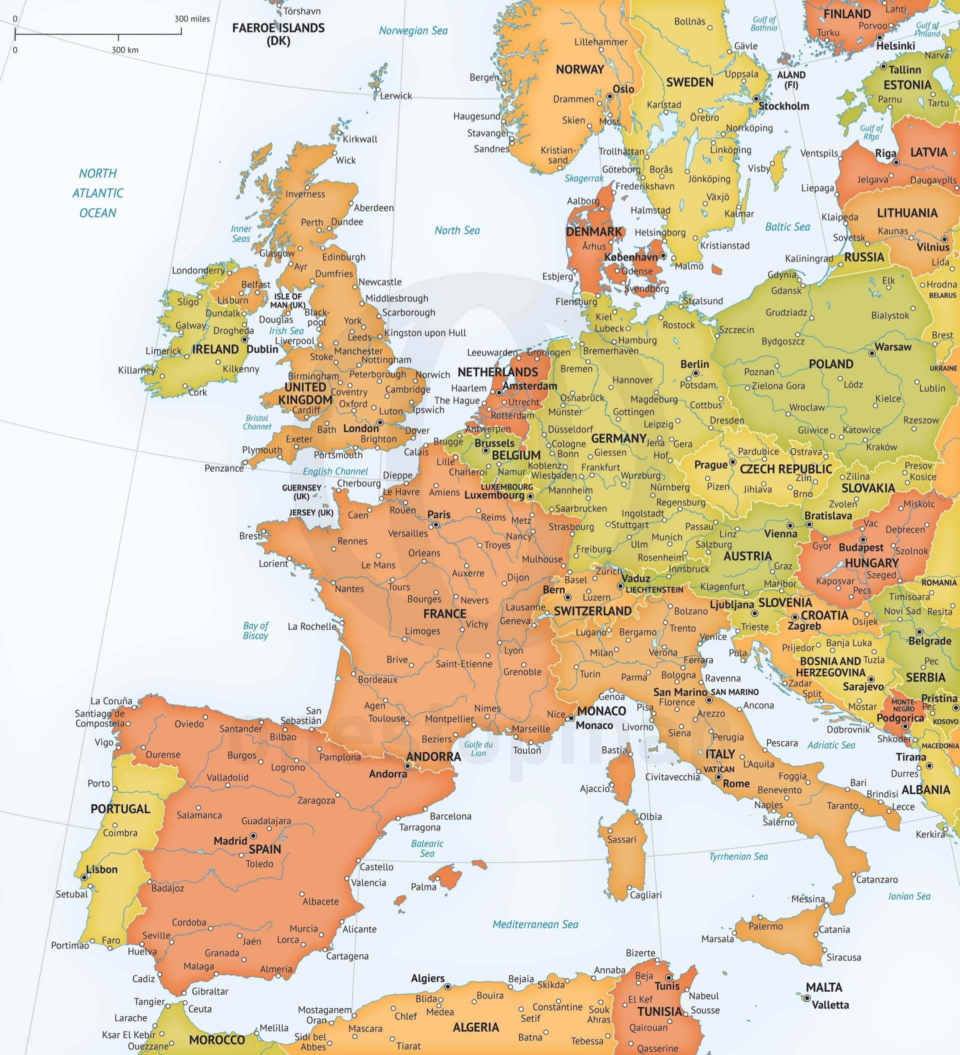 Map Of Western Europe Political High Detail In 2019 Europe Map 