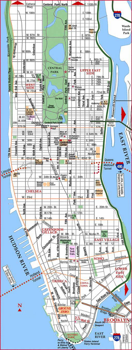Mappa Metropolitana Manhattan