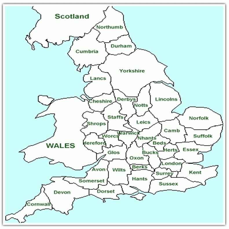 Maps Of England And Its Counties Tourist And Blank Maps For Planning