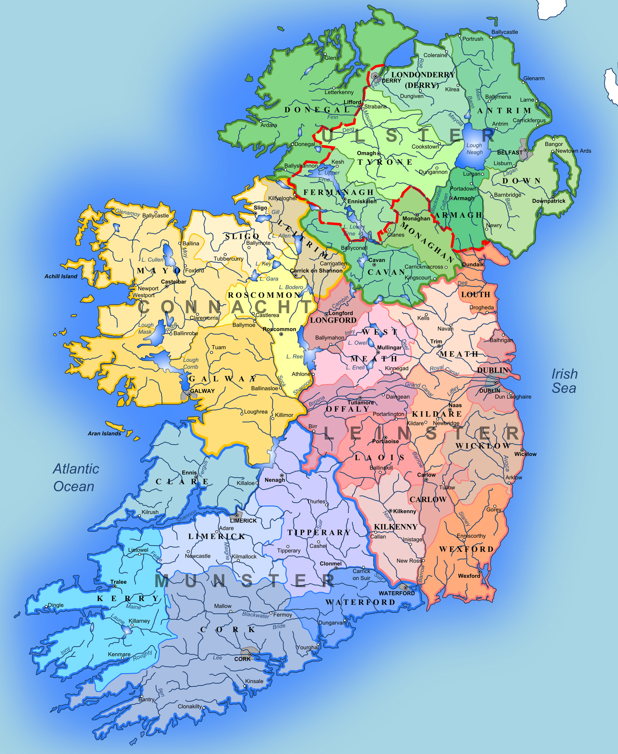 Maps Of Ireland Detailed Map Of Ireland In English Tourist Map Of 