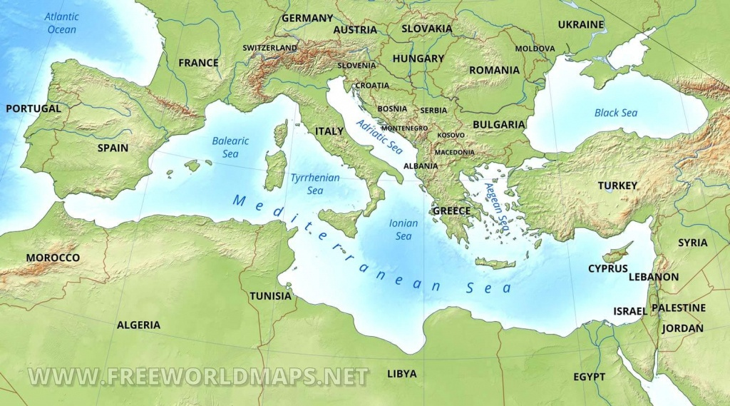 Mediterranean Map Printable Printable Maps