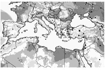 Mediterranean Physical Map Blank By Pointer Education TpT