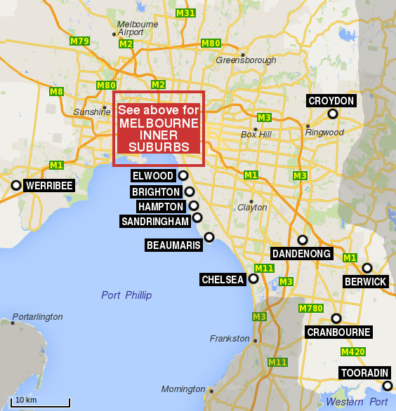 Melbourne Suburbs Map Travel Victoria Accommodation Visitor Guide