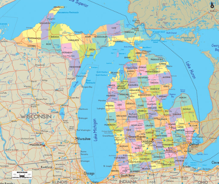 Printable Michigan Map For Kidse Printable Map Of Michigan