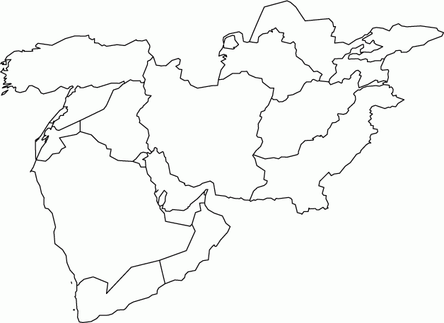 Middle East Outline Map Map Outline Map Middle East Map