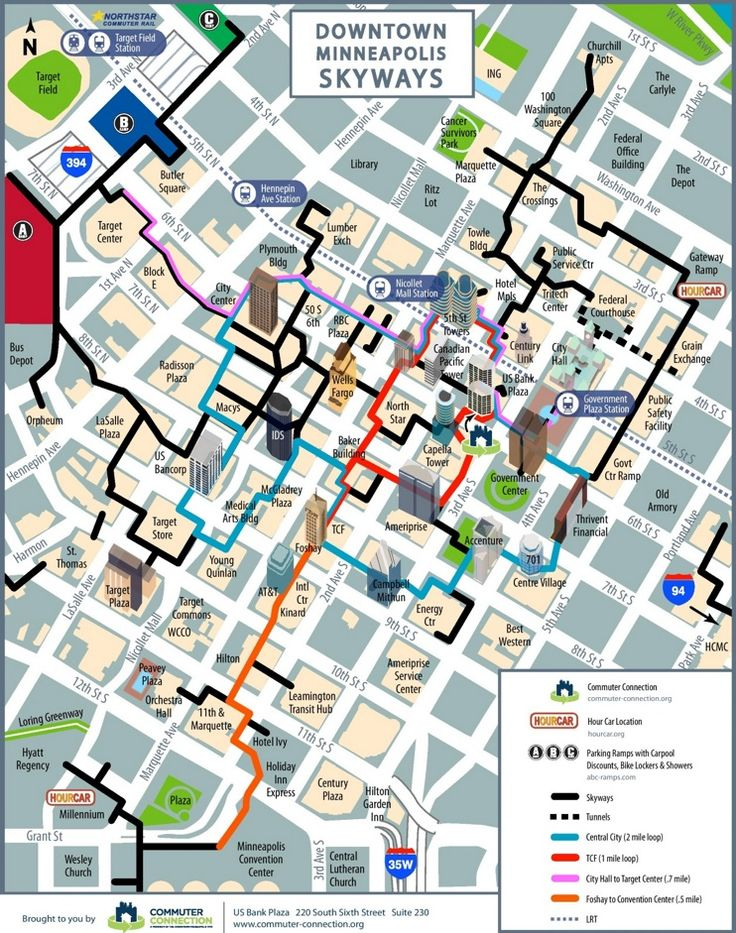 Minneapolis Skyway Map Printable  Adams Printable Map