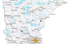 Minnesota Map Roads Cities Large MAP Vivid Imagery 20 Inch By