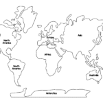 Montessori World Map And Continents World Map Coloring Page World