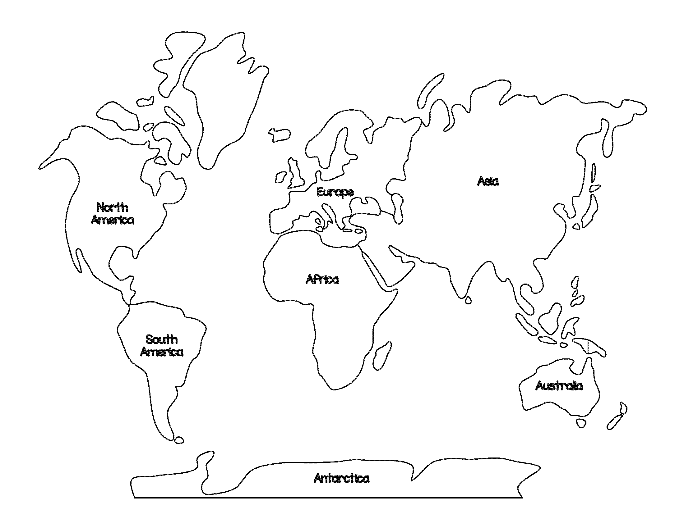 Montessori World Map And Continents World Map Coloring Page World 