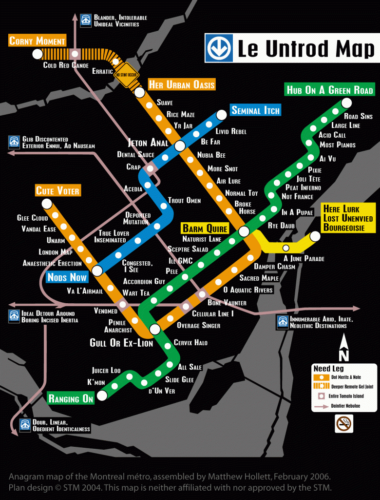 Montreal Metro Map With Anglicized Station Names Montreal Within 