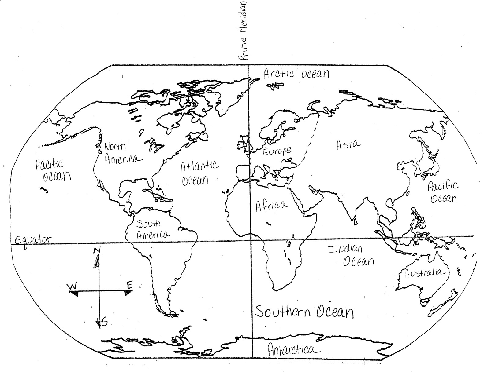 Mr Guerriero 39 s Blog Blank And Filled in Maps Of The Continents And Oceans