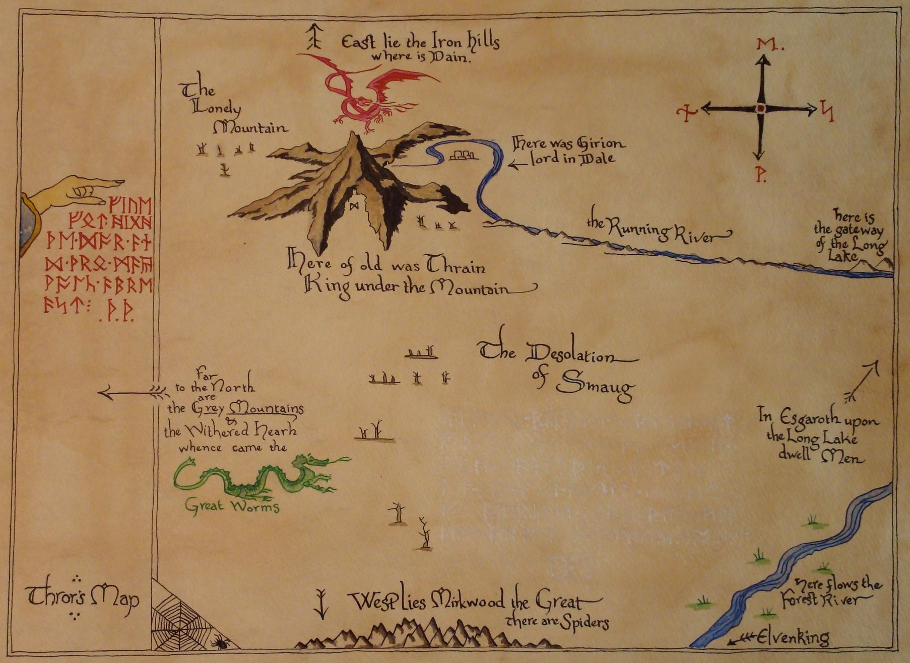 My Version Of Thror 39 s Map From quot The Hobbit quot Admirable