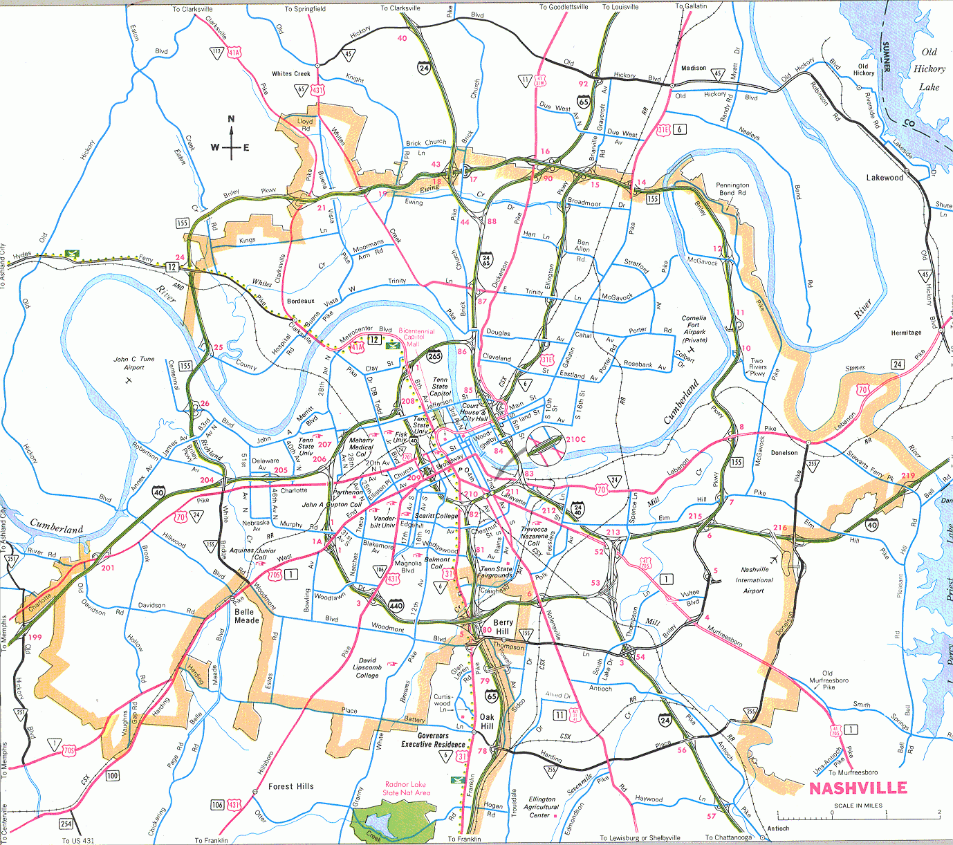 Printable Map Of Nashville Tn Adams Printable Map