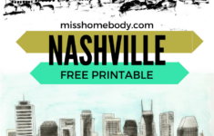 Nashville Tennessee Free Printable Nashville Skyline Illustration