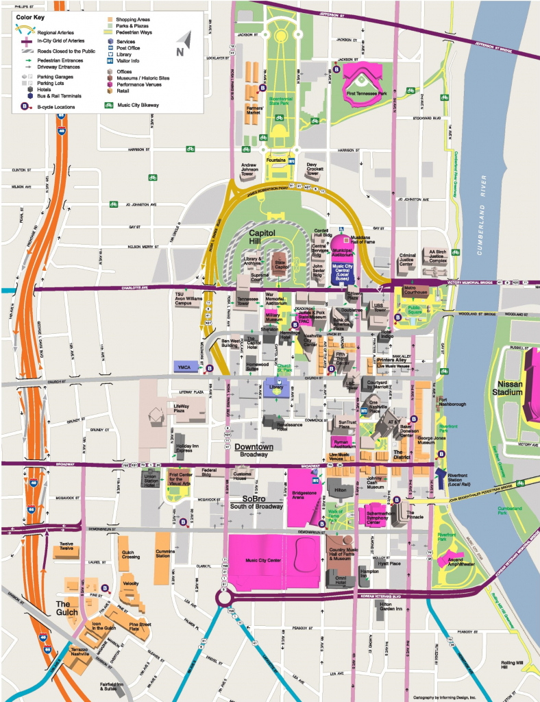 Nashville Tourist Attractions Map Pertaining To Printable Map Of 