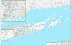 Nassau Suffolk County NY Wall Map Premium Style By MarketMAPS