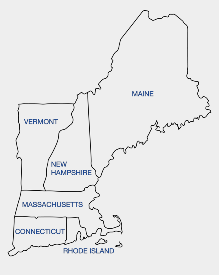 Printable Map Of New England Outline