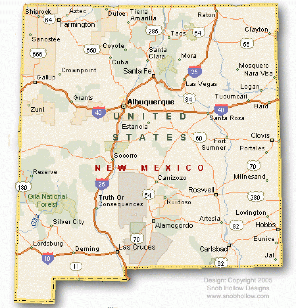 New Mexico State Map Images Printable Map