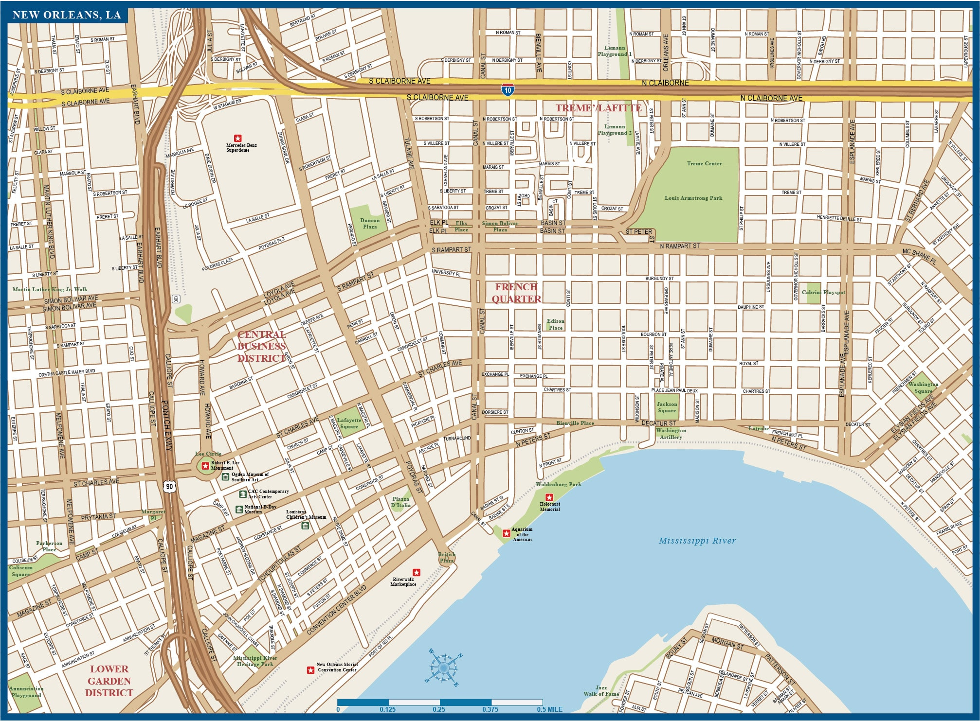 New Orleans Downtown Map Digital Creative Force