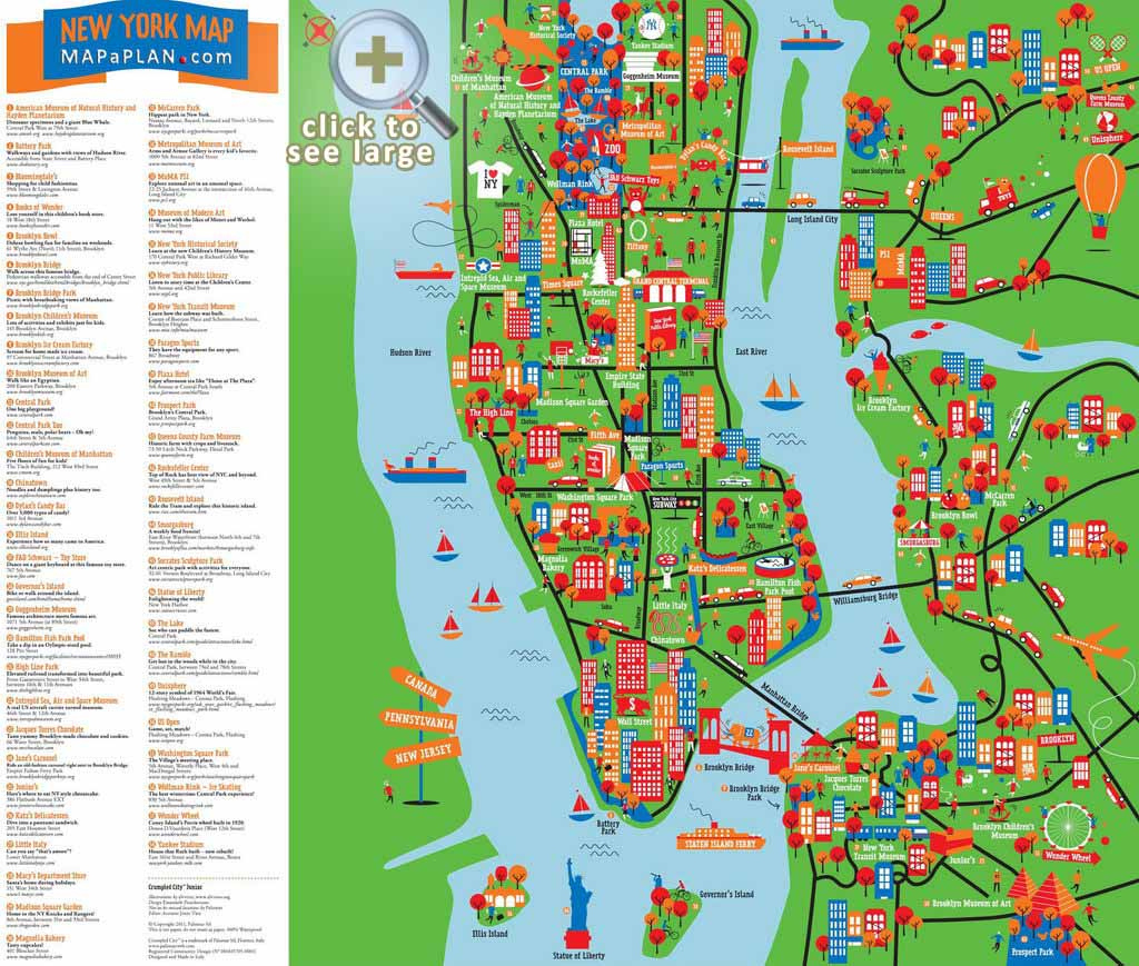 New York Attractions Map Pdf Free Printable Tourist Map New York